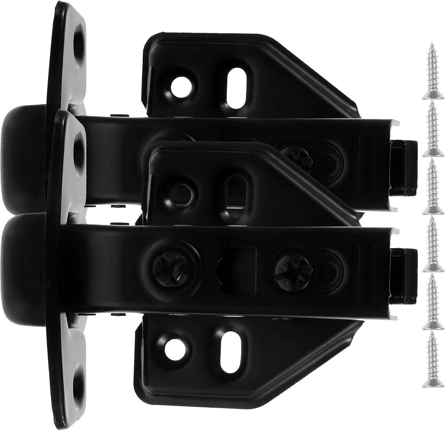 TIDTALEO 2pcs Self Closing Cabinet Hinges Full Overlay Soft Close Kitchen Cabinet Door Replacement Hinges Matte Black for Frameless Cupboards