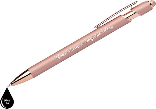 Miniatura 3 de Express Pencils - Juego de 2 bolígrafos personalizados, paquete de 2 bolígrafos de metal suave al tacto color oro rosa con caja de regalo, bolígrafo