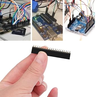 50 Piece 2.54mm Pin Headers PCB Board 40 Pin Male and Female Header Connector Kit for Arduino Prototype Shield,25pcs Male Header, 25pcs Female Header