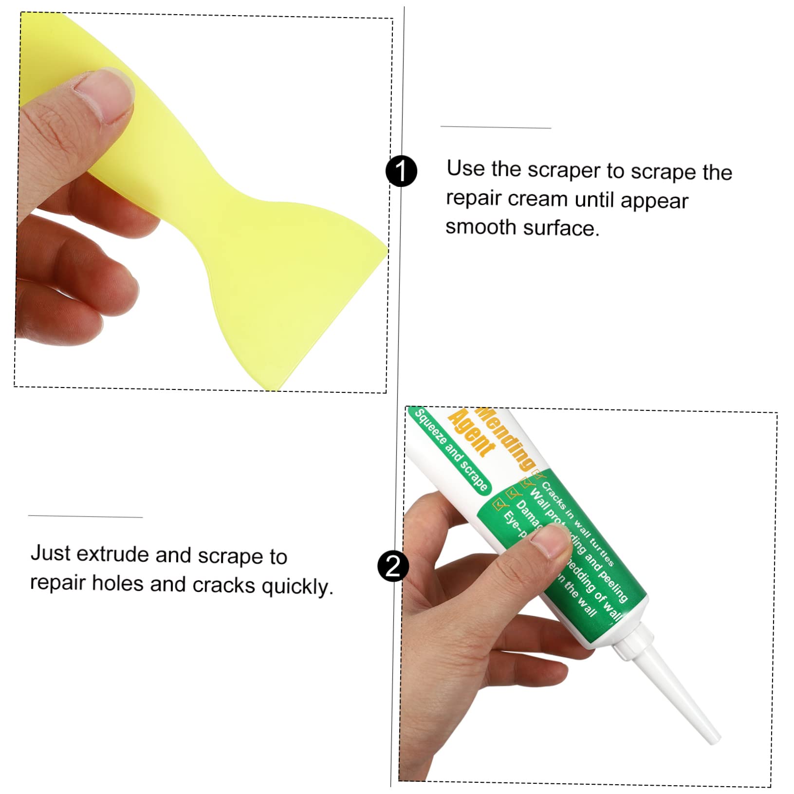 POPETPOP 2juegos Pasta Para Reparar Paredes Reparador De Paredes De Pasta Reparadora De Grietas y Grafitis Desconchados Autoadhesiva Para Reparar Herramienta Para Interiores