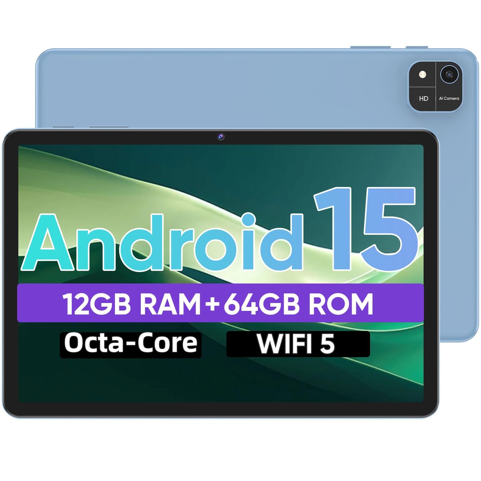 JIKOCXN Android 15 Tablet 12 inch Tablet with 2000x1200 2K Display