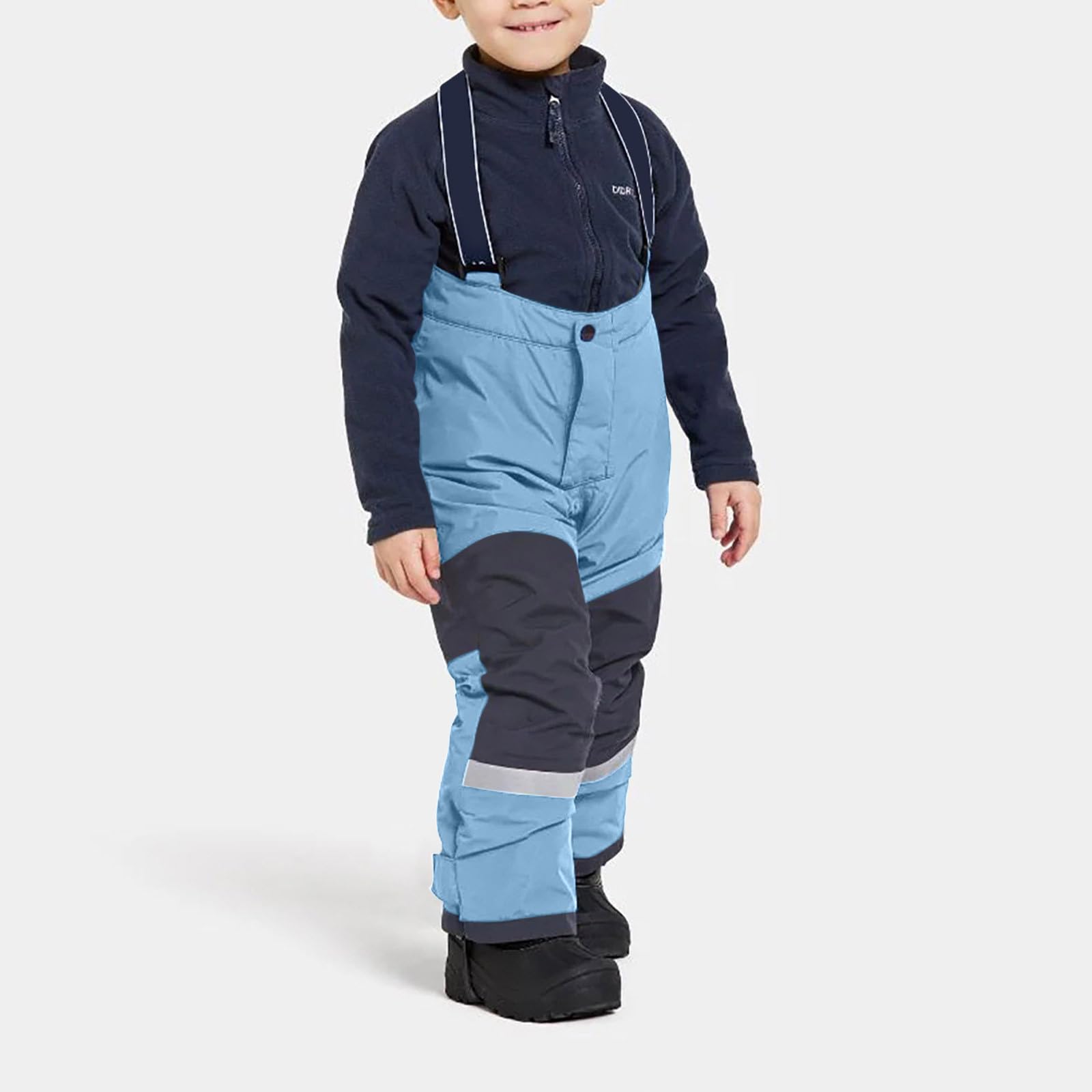 KHIRVWL Abbigliamento Sci Bambino Pantaloni Imbottiti Tuta da Neve di un Pezzo Bambini Invernale Outdoor Antivento, Calda, Impermeabile e Traspirante, Apertura con Cerniera