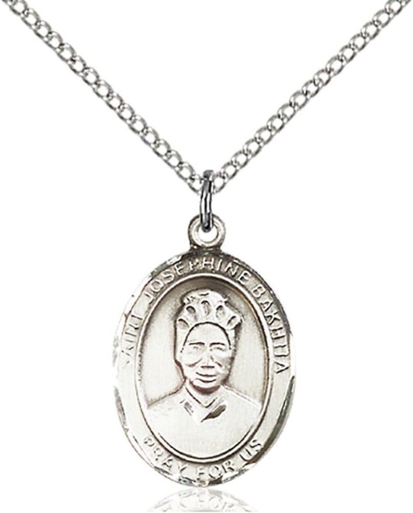 Bonyak Jewelry St. Joseph Hand-Crafted Oval Medal Pendant in Sterling Silver