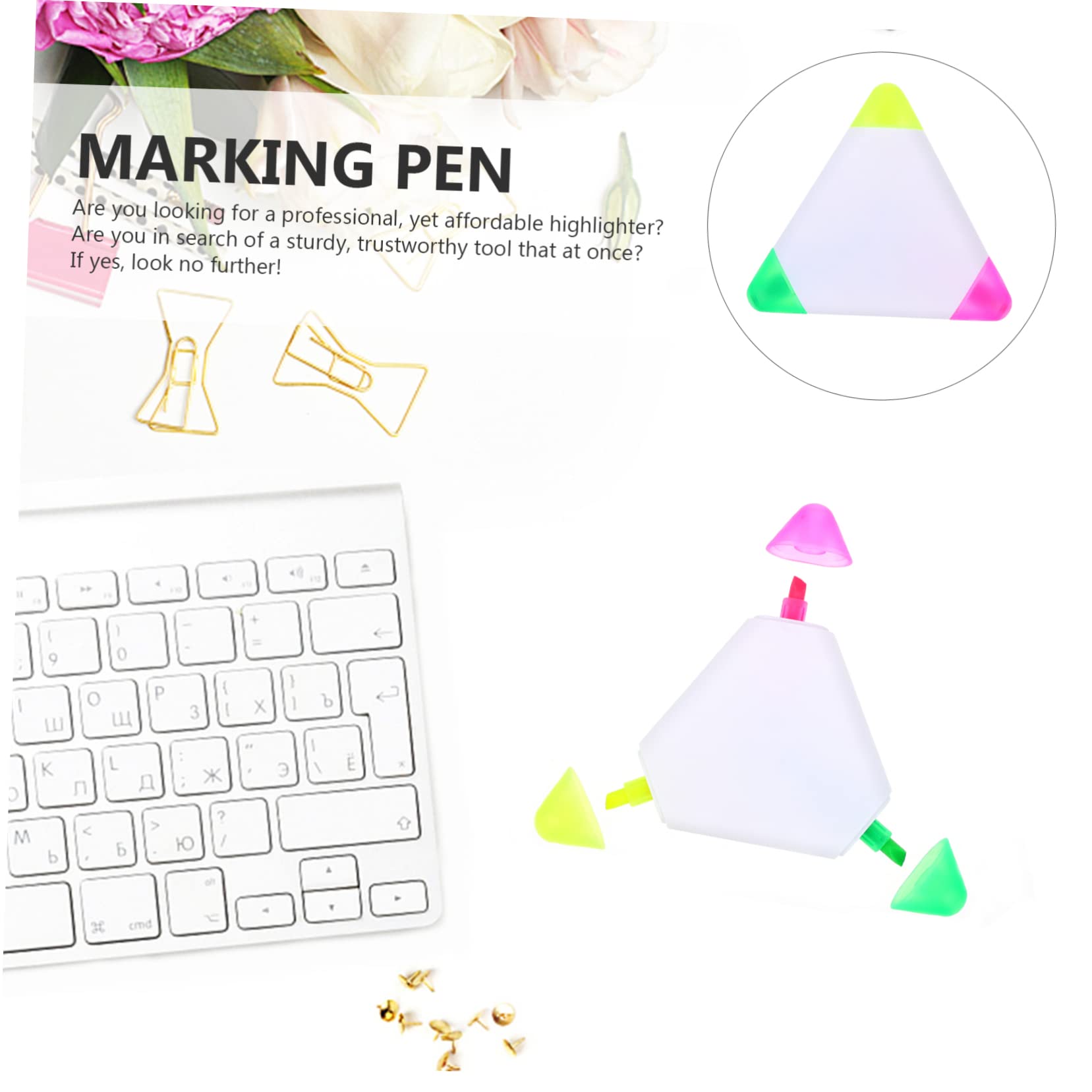 Angoily 3 Set Evidenziatori Triangolari Fluorescenti Colorati Portatili Per Studenti Per Scrittura E Apprendimento Design Ergonomico E Leggero 5 Pezzi*3