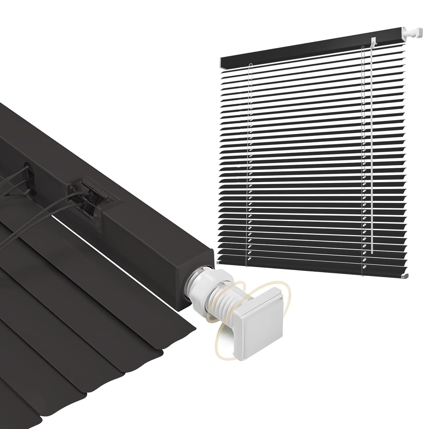 Room Darkening Mini Blind No Drill 40-140cm Width 50-180cm Length, 25mm Slat Aluminum Venetian Blinds, Cordless Horizontal Windows Blinds for Interior(Black)