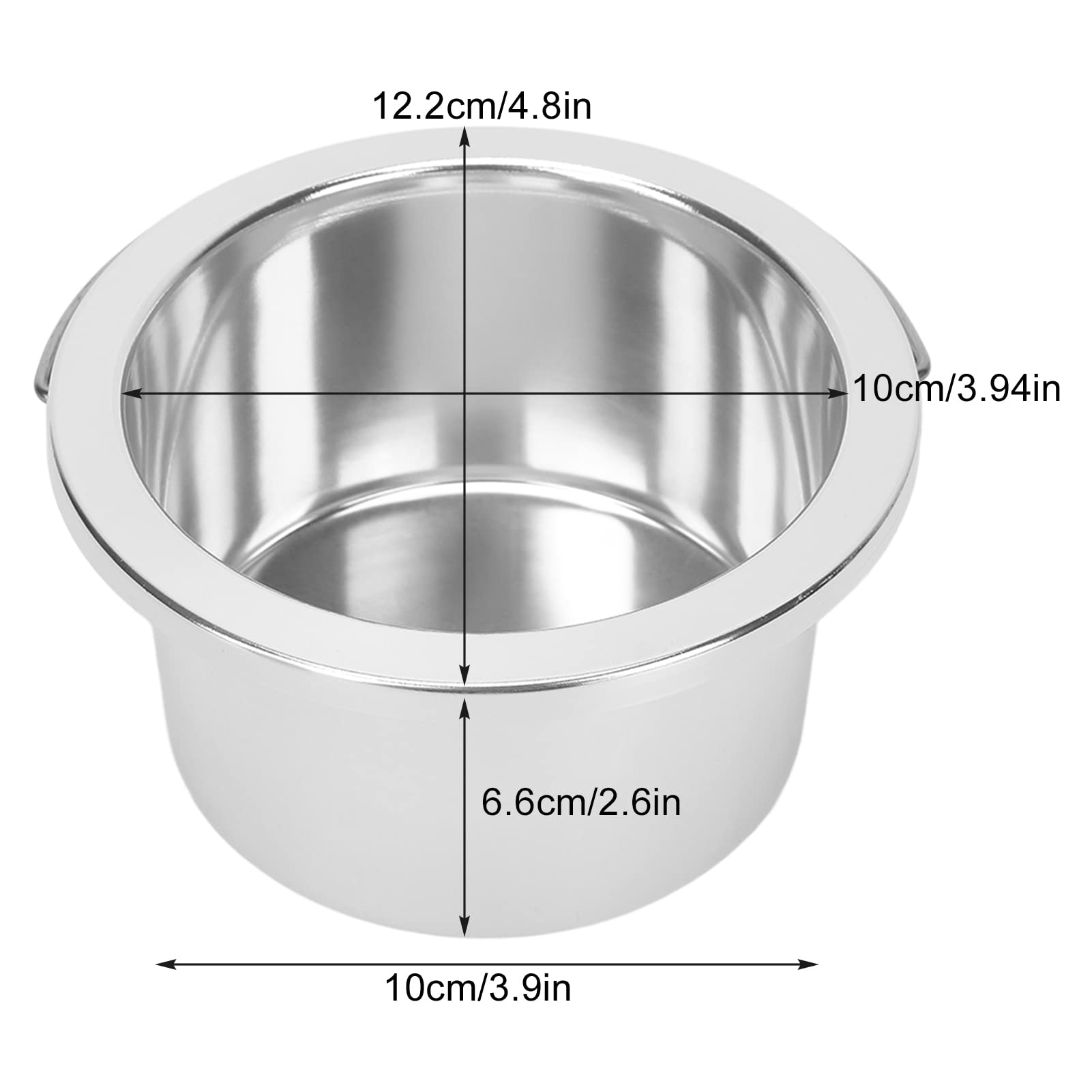 Pot de Chauffe-Cire, Pot de Remplacement pour Chauffe-cire, 100 mm Pot Intérieur pour Chauffe-cire, Accessoire de Chauffe-cire Portable en Argent pour Machine à épiler