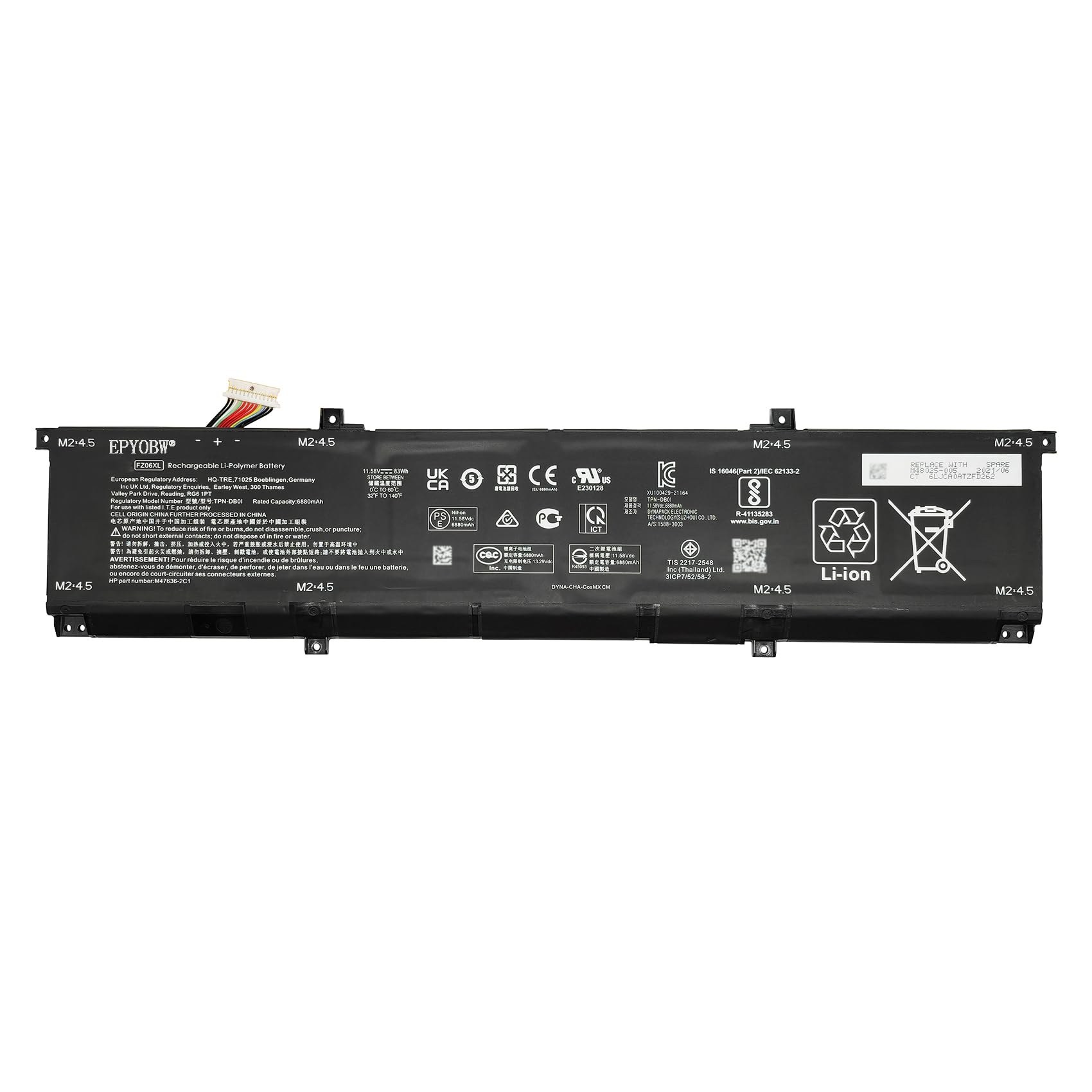Amazon.com: EPYOBW FZ06XL Laptop Battery 83Wh Compatible with HP