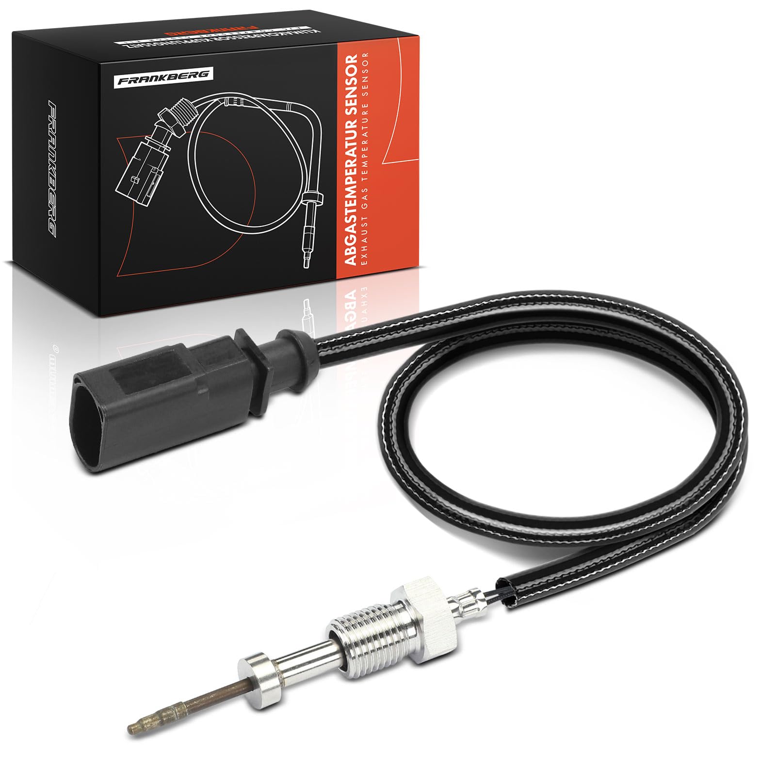 Frankberg Sensor de temperatura de gases de escape antes del turbocompresor 2 Polos Compatible con A4 8K2 2.0L 2007-2015 A5 Sportback 8TA 2.0L 2009-2017 Q5 8RB 2.0L 2009-2017 Replace# 03L906088A