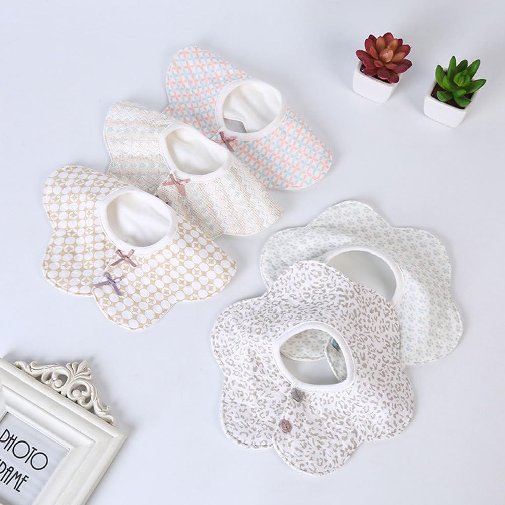 Bavaglini per Bebè Bandana a Forma di Fiore in Cotone 24x24 cm Healifty 5 Pezzi
