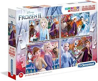 Clementoni - 21411 - Jigsaw Puzzle Set - Disney Frozen 2-20 + 60 + 80 + 180 pieces - Made in Italy - boy toys, girl toys, birthday gift, Christmas gift, growth, fun, for kids.