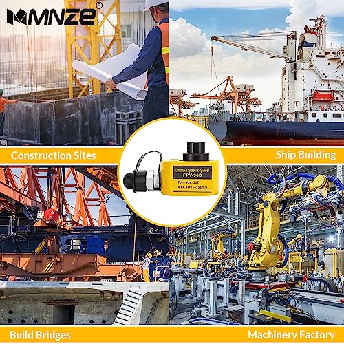 Image of 30T 54mm /2.1 inch Stroke Hydraulic Cylinder Low Profile Jack Multi-Section Ram Jack Lifting Cylinder for Machinery Ship Bridge Construction