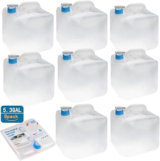 Camzezy Collapsible Water Storage Container - 5 Gallon Camping Water Container Portable Folding Water Cube Emergency Water Storage BPA Free