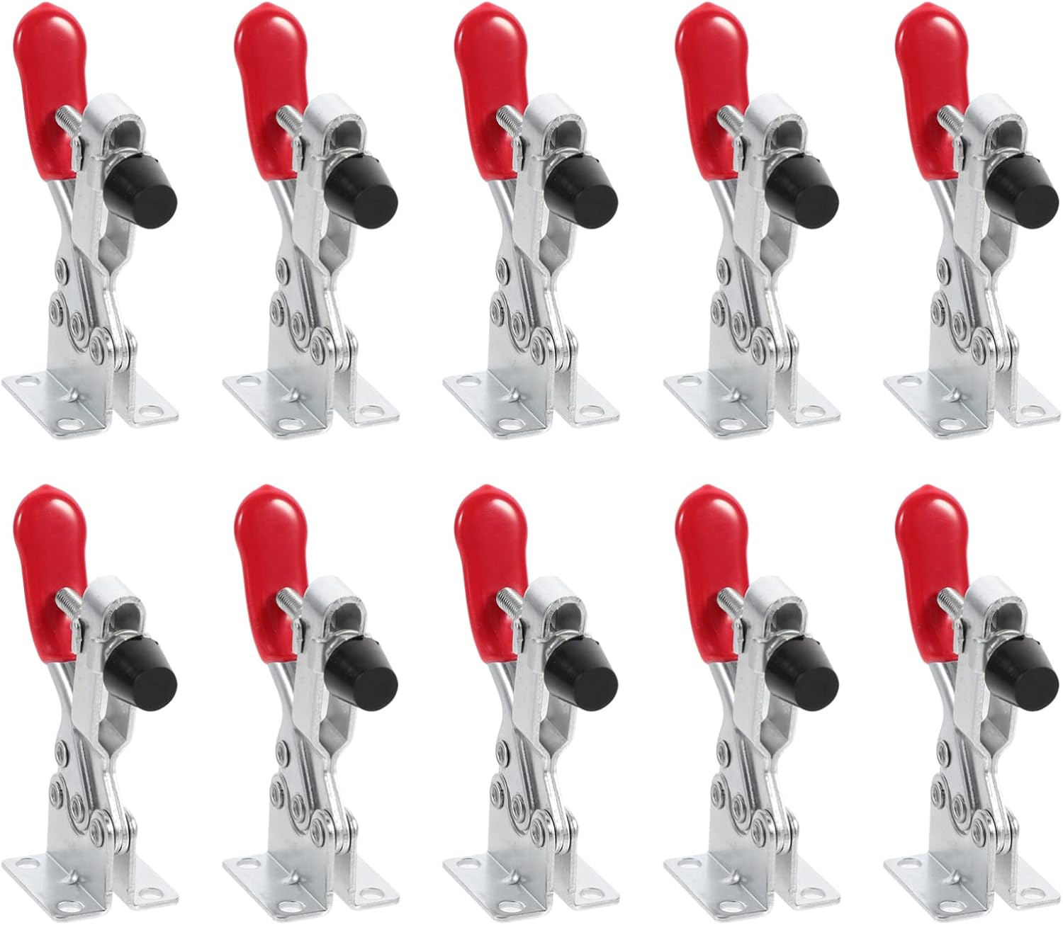 TEHAUX 10pcs Horizontal Toggle Clamp Quick Clamp Downward Pressing Fixed Hold Aid Tool Durable Construction for Securing Easy Operation with Lever