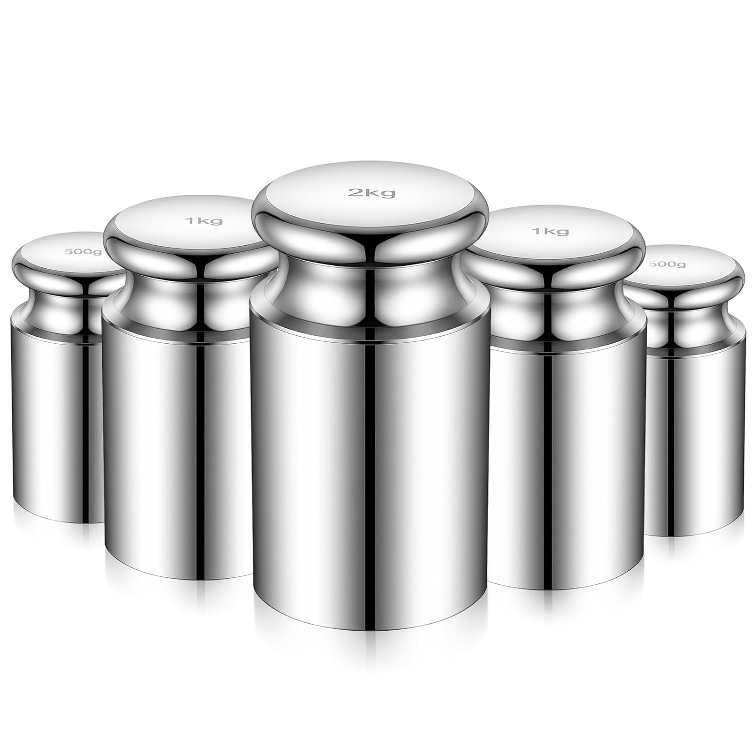 Sabary 5kg 5000g 5 Pcs M1 Precision Calibration Weight Set with 1pcs 2kg 2000g 2pcs 1kg 1000g and 2pcs 0.5 kg Steel Chrome Plating Calibration Weights for Digital Scale and Laboratory Equipment