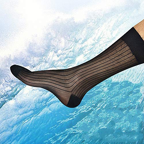 Goobester Men's Stocking Business Formal Wear Sheer Transparent Dress Tube Socks4