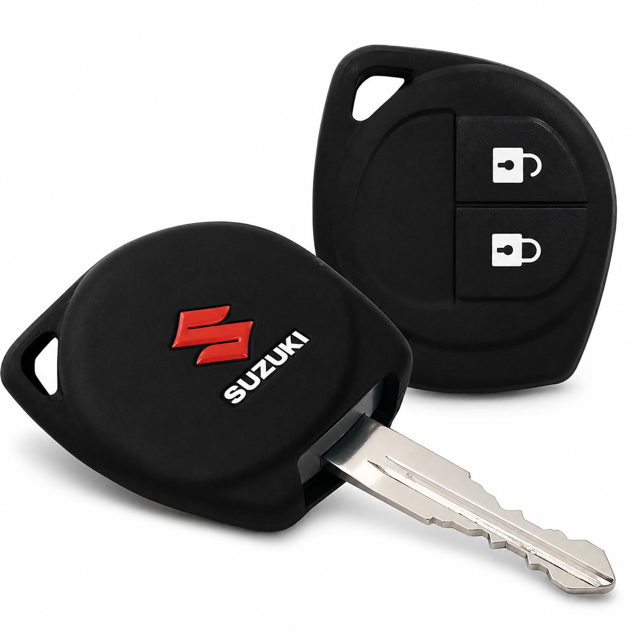 AUTOFRILL Silicone Car Key Cover for Maruti Suzuki Baleno, Grand Vitara, XL6, Swift, Brezza, Ertiga, Dzire, Celerio, Ciaz, SX4, Ignis, S Presso, S Cross, Fronx 2 Button Key Cover (Black)-image-22
