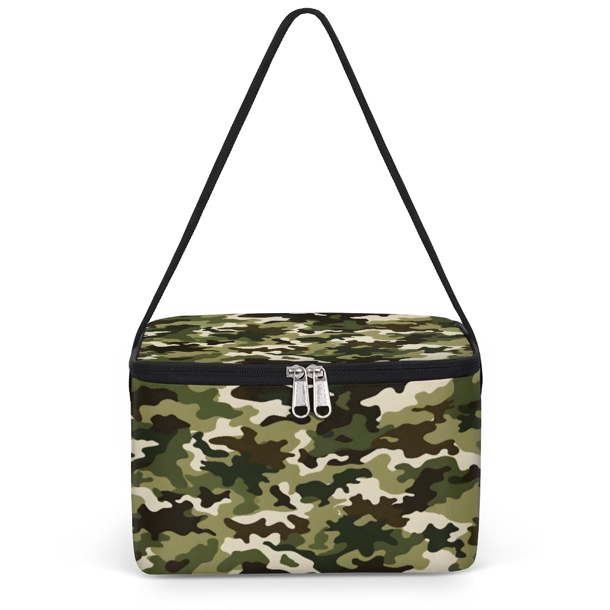 Camouflage Lunch Bags for Women Men 9 Cans, Hot & Cold Food Delivery Bag Insulated Grocery Bag Insulated Lunch Box Fashion Camo Green Cooler Bag for Office Work Picnic Beach