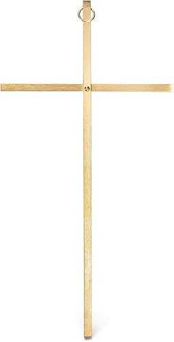 Dicksons Goldtone - Cruz de pared decorativa de metal de 8 pulgadas