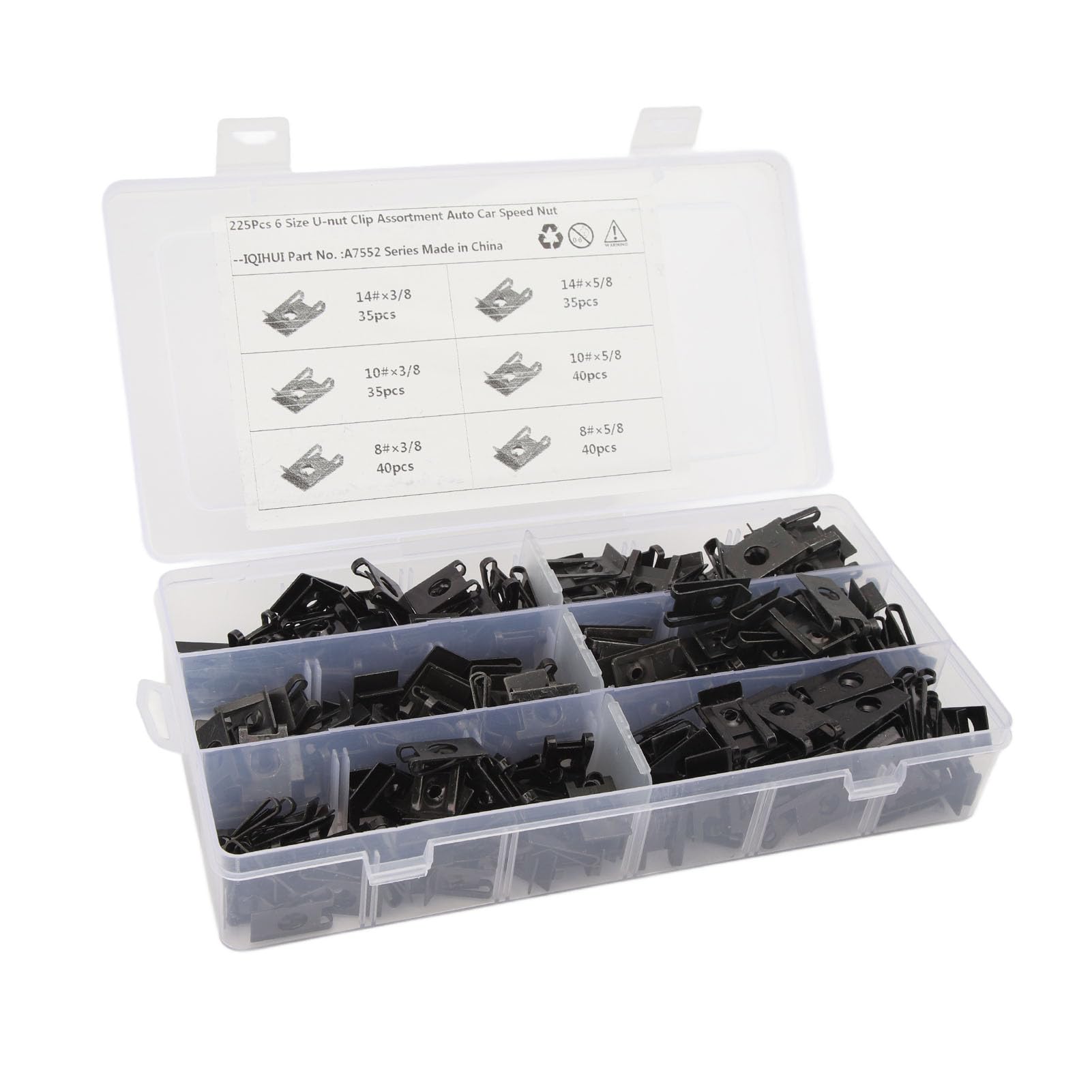 Kit de clips d'écrou en U ensemble de fixation durable de 225 pièces - 8