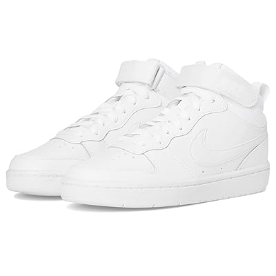 Nike Kids Court Borough Mid 2 (Big Kid) Kids Shoes White/White/White