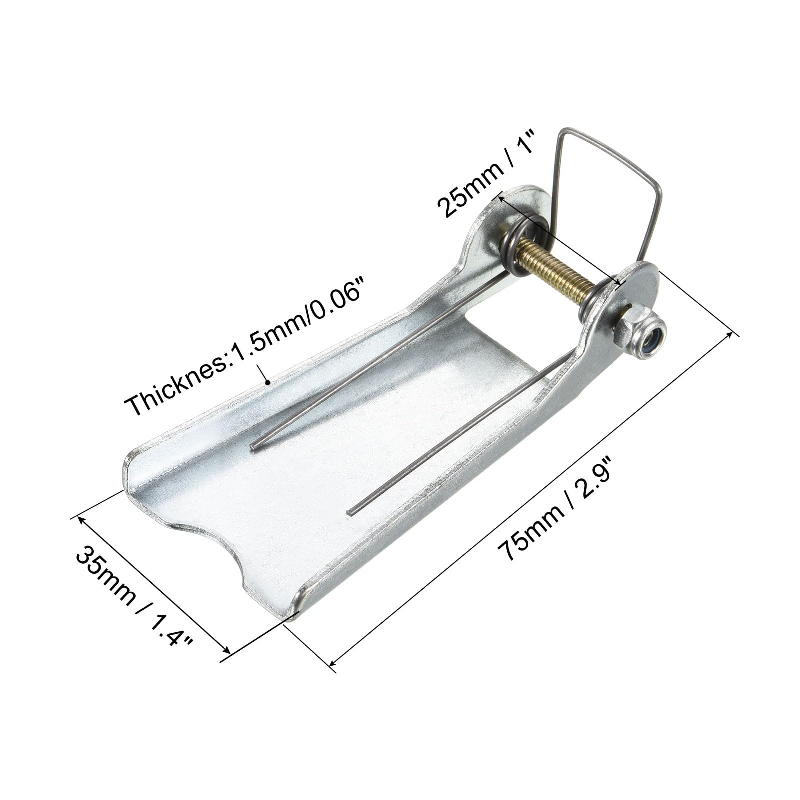 PATIKIL 2.9 Inch Replacement Hooks Latch, 2 Pack Metal Thickened Towing Receiver Hitch for Clevis Hook Trailer, Silver