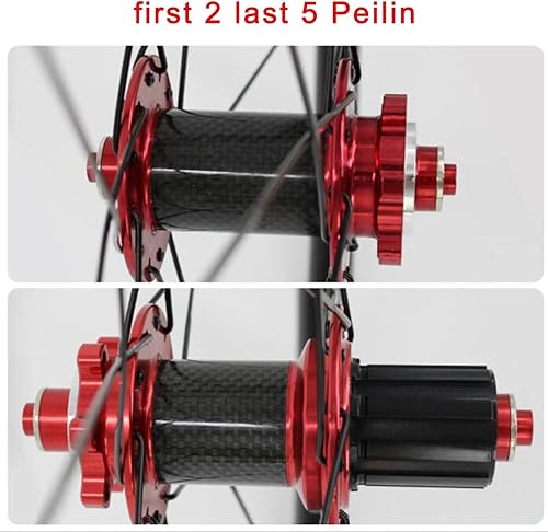 Miniatura 2 de ZECHAO Rueda de ciclo de 2627.529 pulgadas, tambor de flores de fibra de carbono delantero, 2 traseros, 5 rodamientos, 24 agujeros, accesorios de