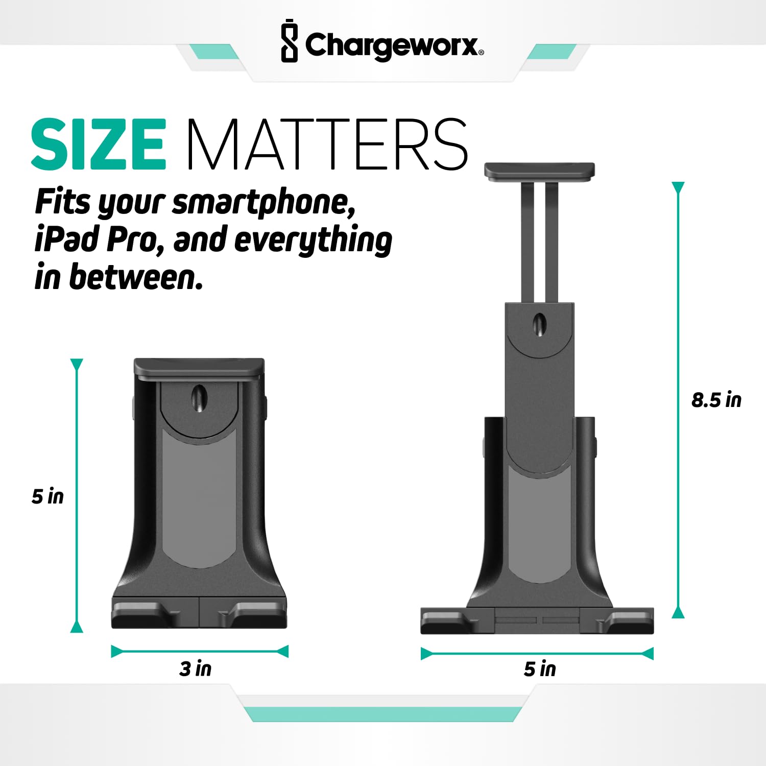 CHARGEWORX Airplane Tablet Holder, Compatible with Cellphone, Tablet, and E-Reader, Phone Holder for Airplane Seat Back with 360-Degree Rotation, Ideal for Train and Airplane Travel