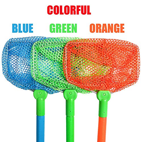 Fishing Net, Tsyan 3 Pack Bug Net Catching Crab Insect Nets Beach Toys Floating Bait Butterflies Colorful Nets For Kids Outdoor Playing 16 Inches #TOP3