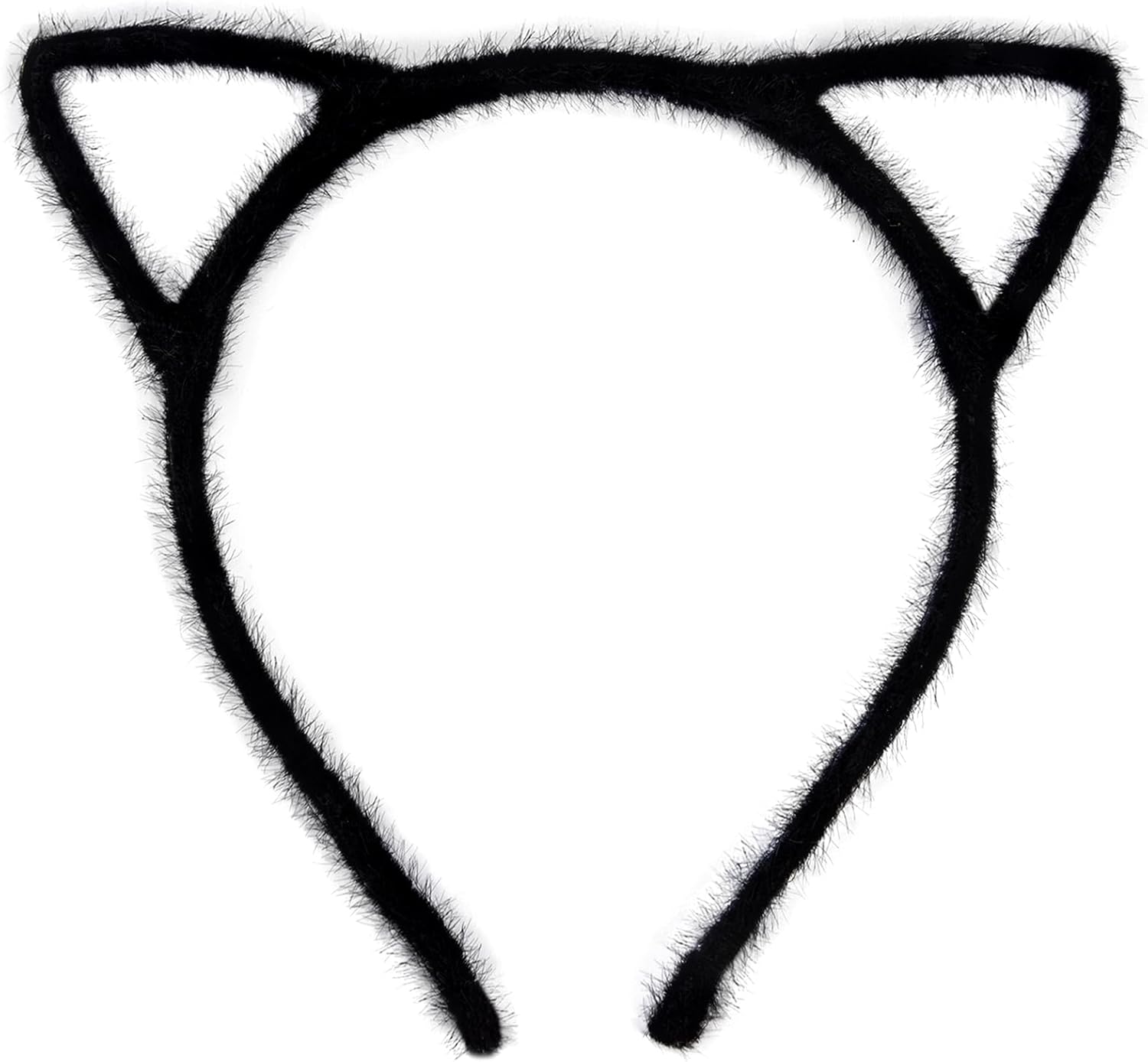 NESTRE Black Cat Ears Headband,Furry Cat Ears Headband for Adult Women Halloween Costume Cosplay Party Accessories (BLACK)