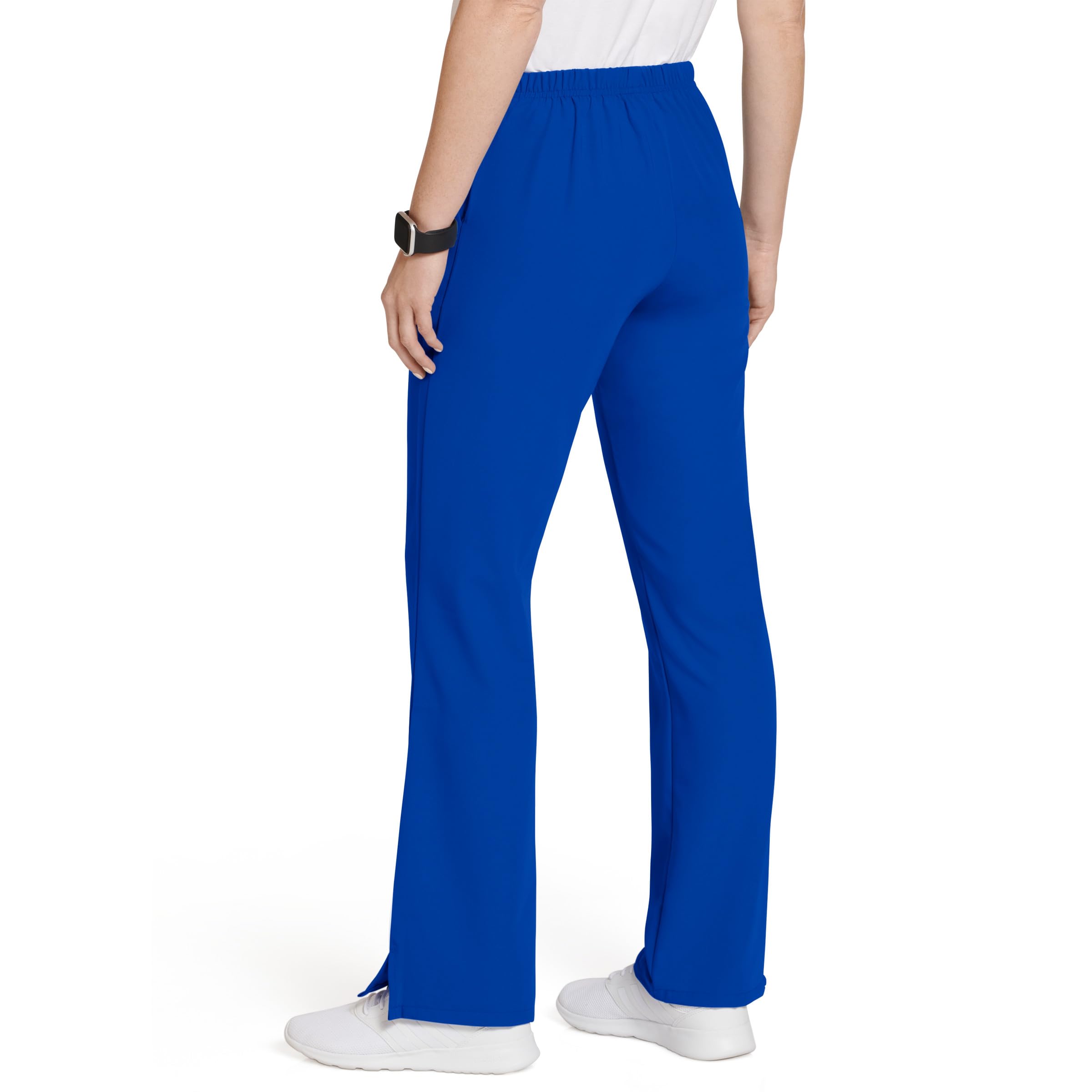 Classic Fit Collection by Jockey Women's Tri Blend Zipper Scrub Pants Small Petite Royal