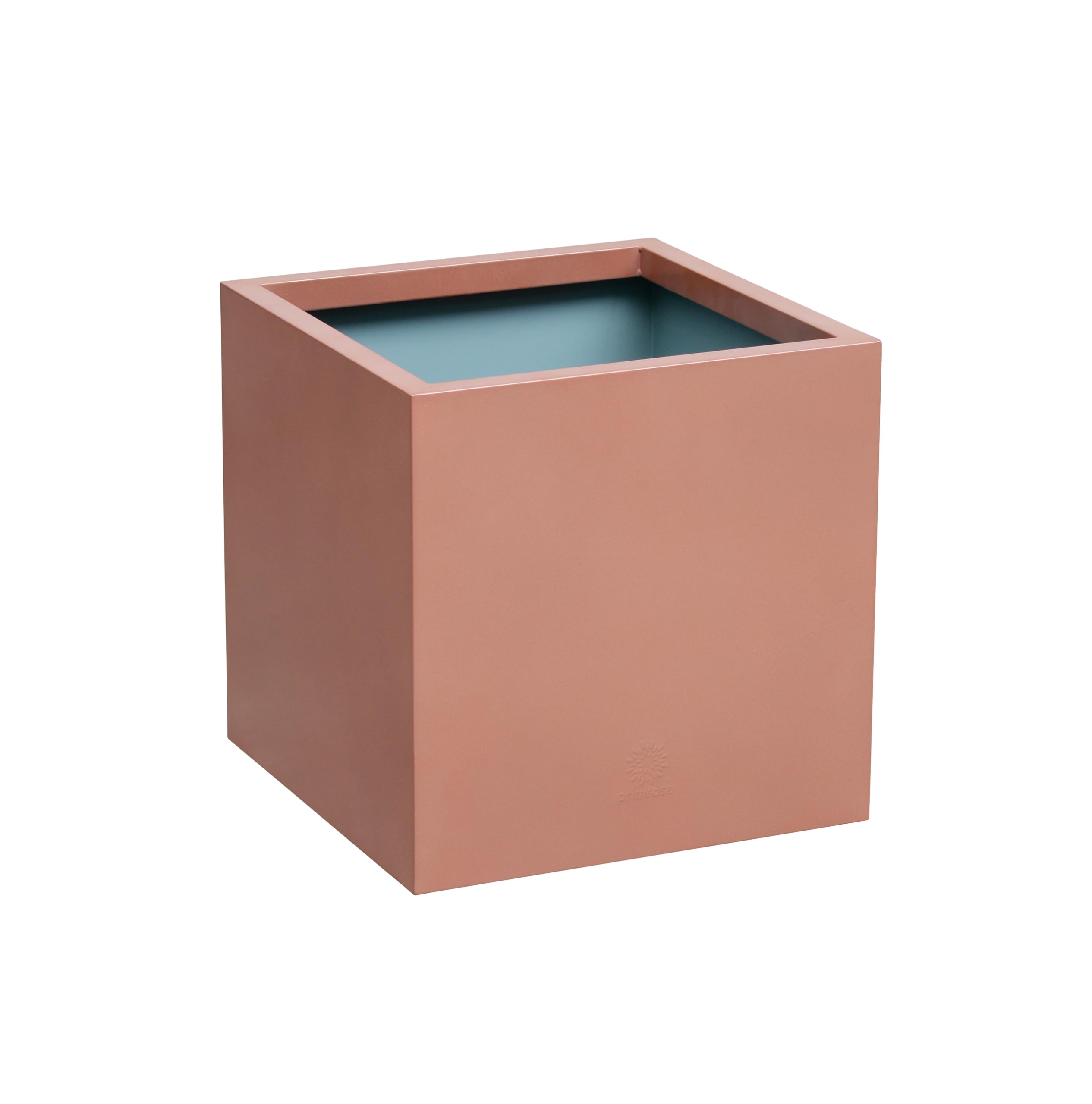 Primrose Frost and Rust-Resistant Outdoor Zinc Square Cube Planter in a Copper Finish Jumbo 60cm (23.6in)