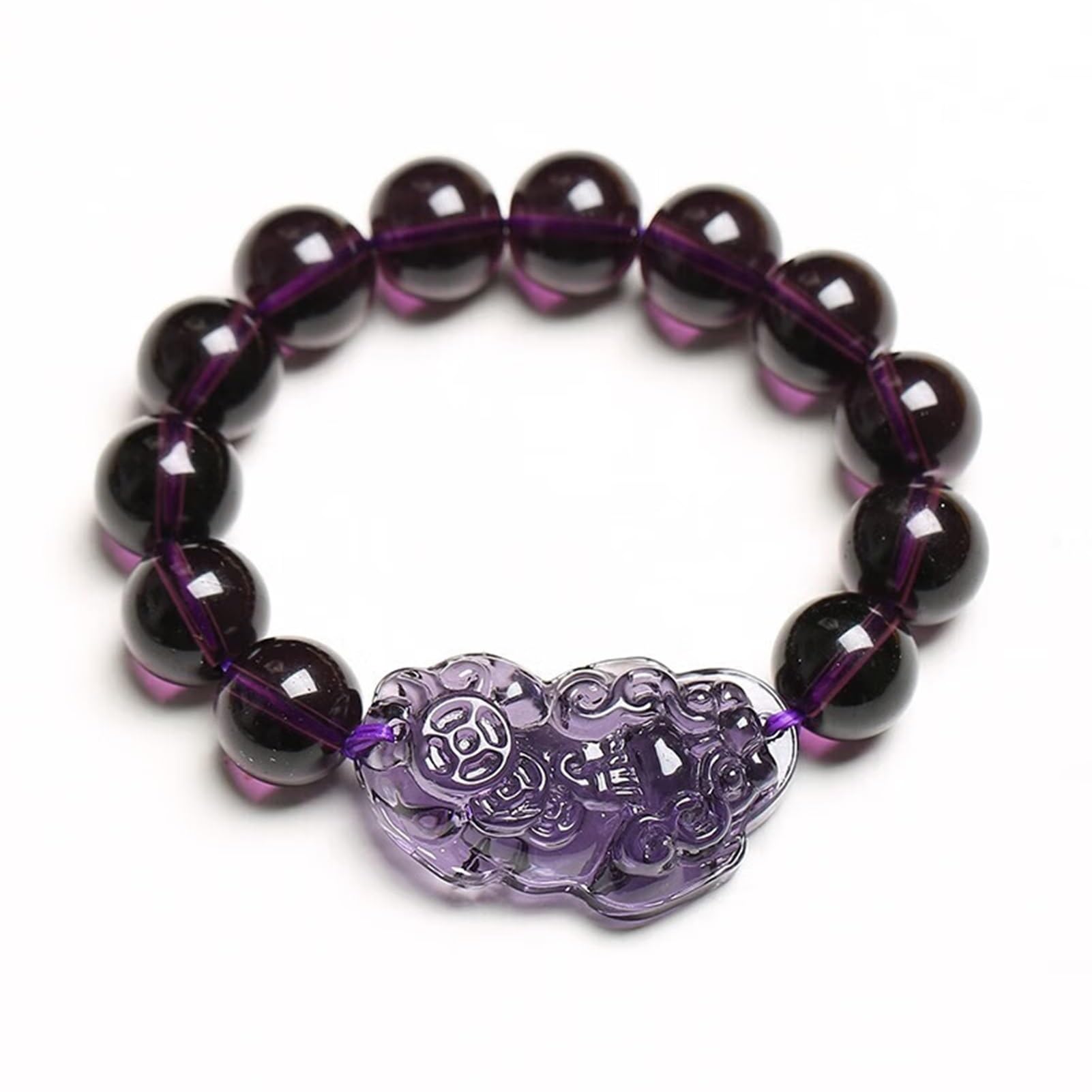Jade 10 mm bracelet sans fermoir extensible en agate jaune femme - 6