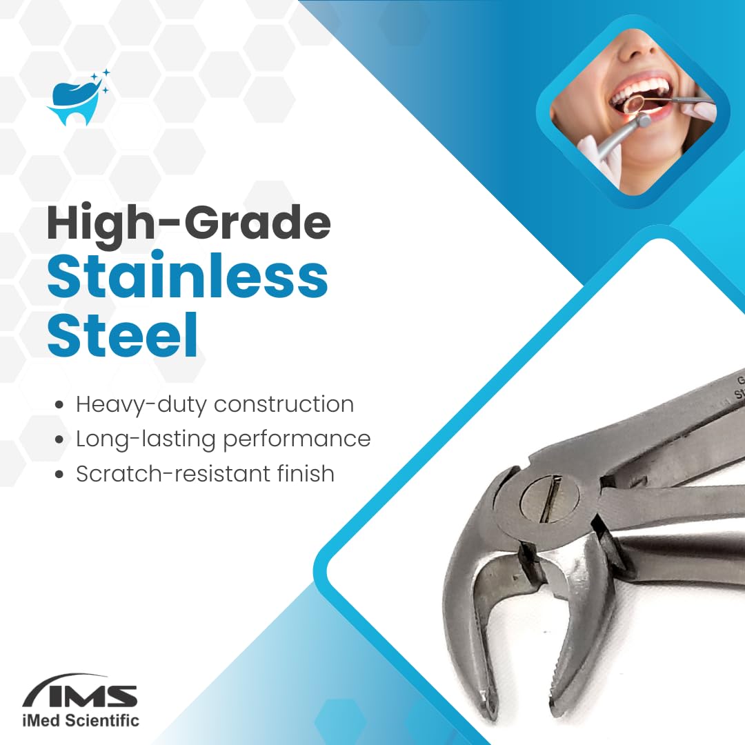 IMEDS Dental Extracting Forceps Pedo-B Stainless Steel Tool for Tooth Removal with Serrated Beaks for Strong Grip Durable & Ergonomic Design