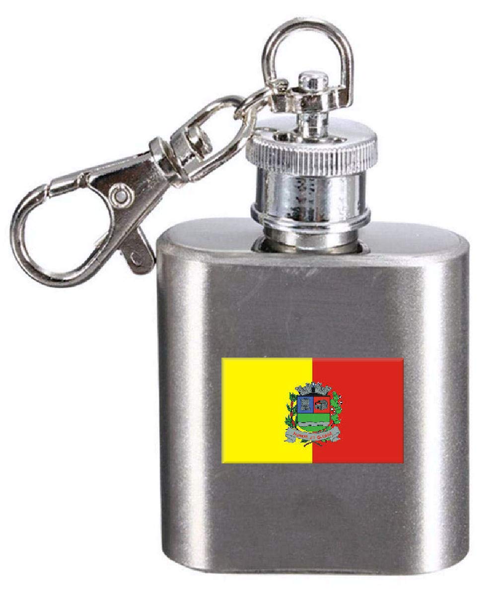 Flasque porte-clés Mogi-Guacu Sao Paulo en acier gravé