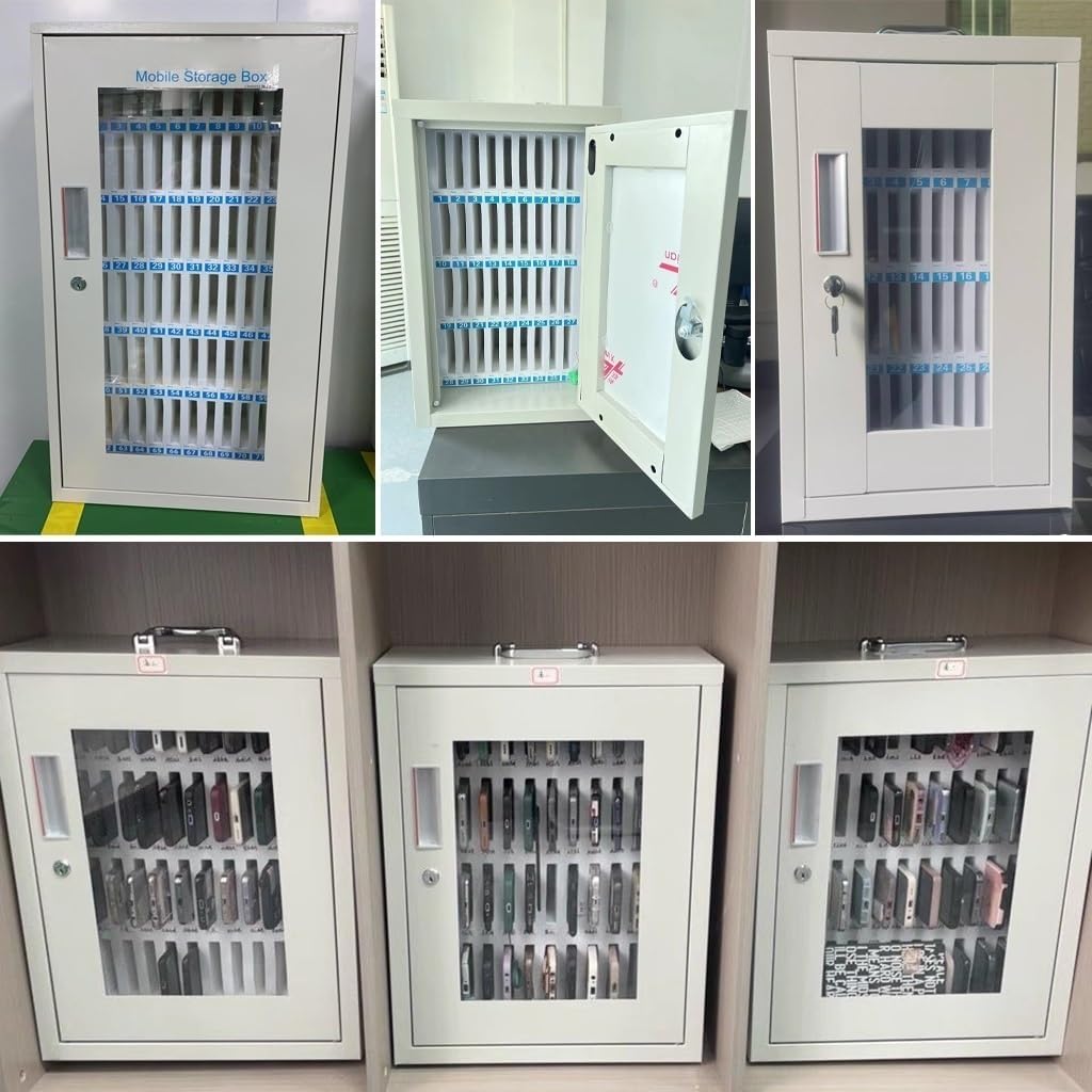 36 Bit Cell Phones Storage Cabinet, with Handle Storage Locker Box,Steel Clear Box Wall Mounted Cell Phone Cabinet,for Office Classroom (Size : 12)