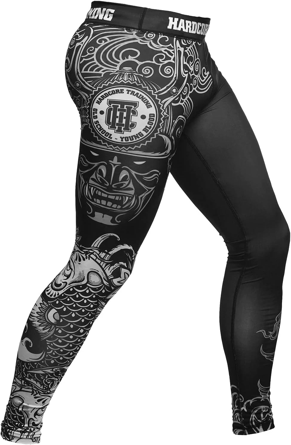 Hardcore Training Koi Compression Pants Men's Spats Leggings Base Layer No Gi Tights MMA BJJ Grappling Fitness Workout Running