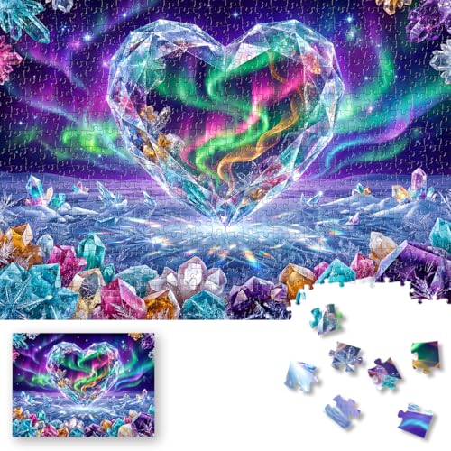 a partly finished 500-piece jigsaw puzzle spread across a table