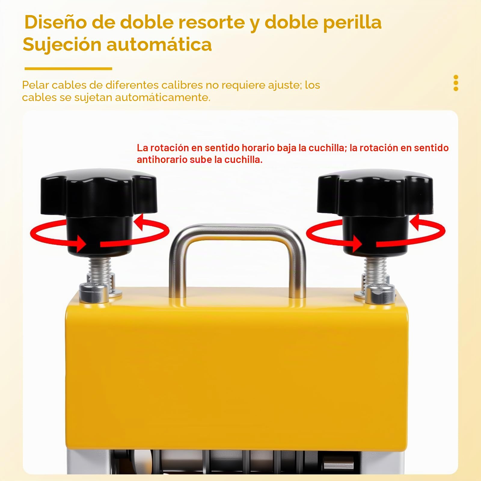 Máquina pelacables manual de 3 a 17 mm, pelacables manual, puede pelar 6 cables al mismo tiempo, herramienta de reciclaje de alambre de cobre rápido (amarillo)