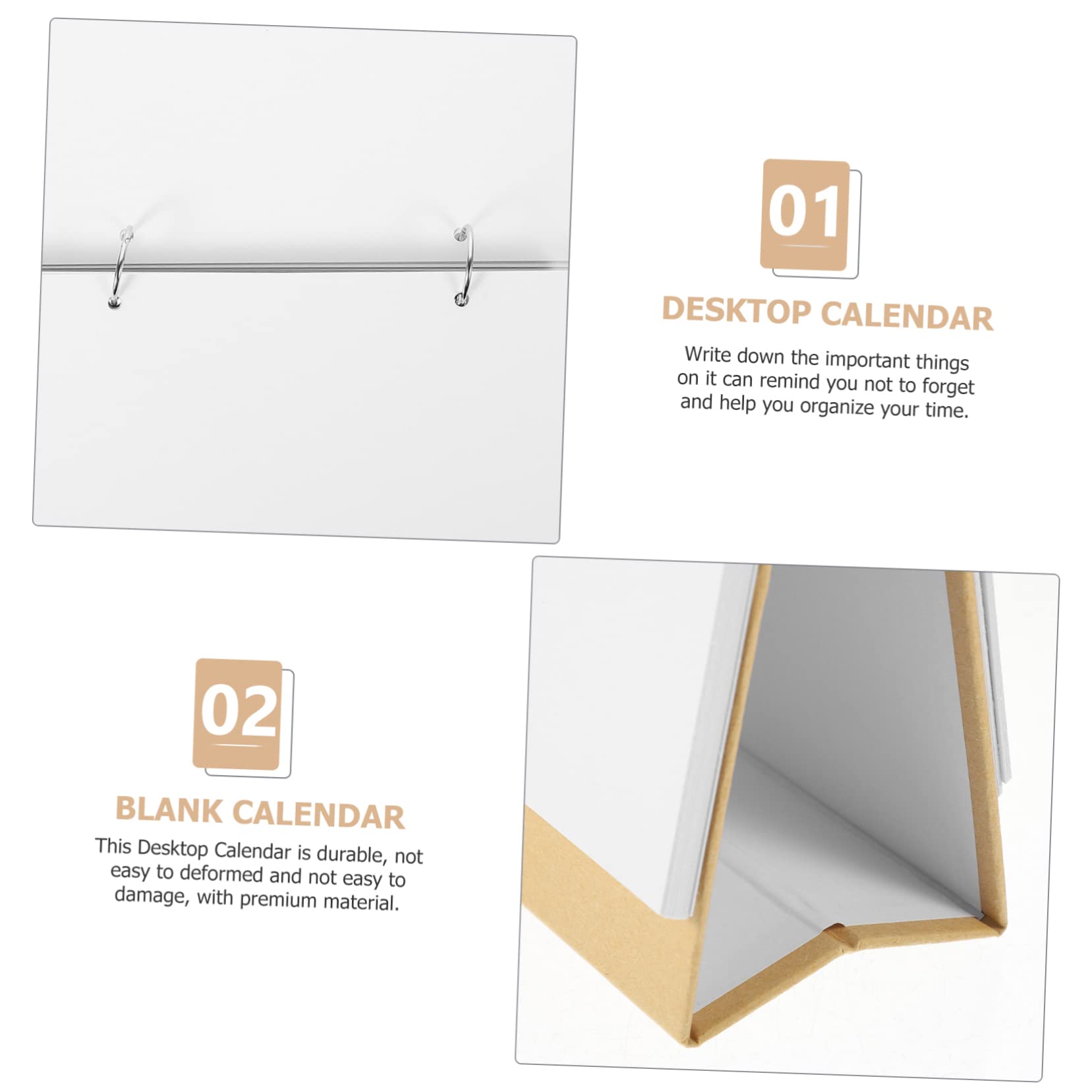 VILLCASE 5stücke Desktop Kalender Handgefertigter Tischkalender Weißem Karton Mit Robustem Design Und Leerem Seitenlayout Für Kreative Gestaltung Im Büro Zuhause Klassenzimmer