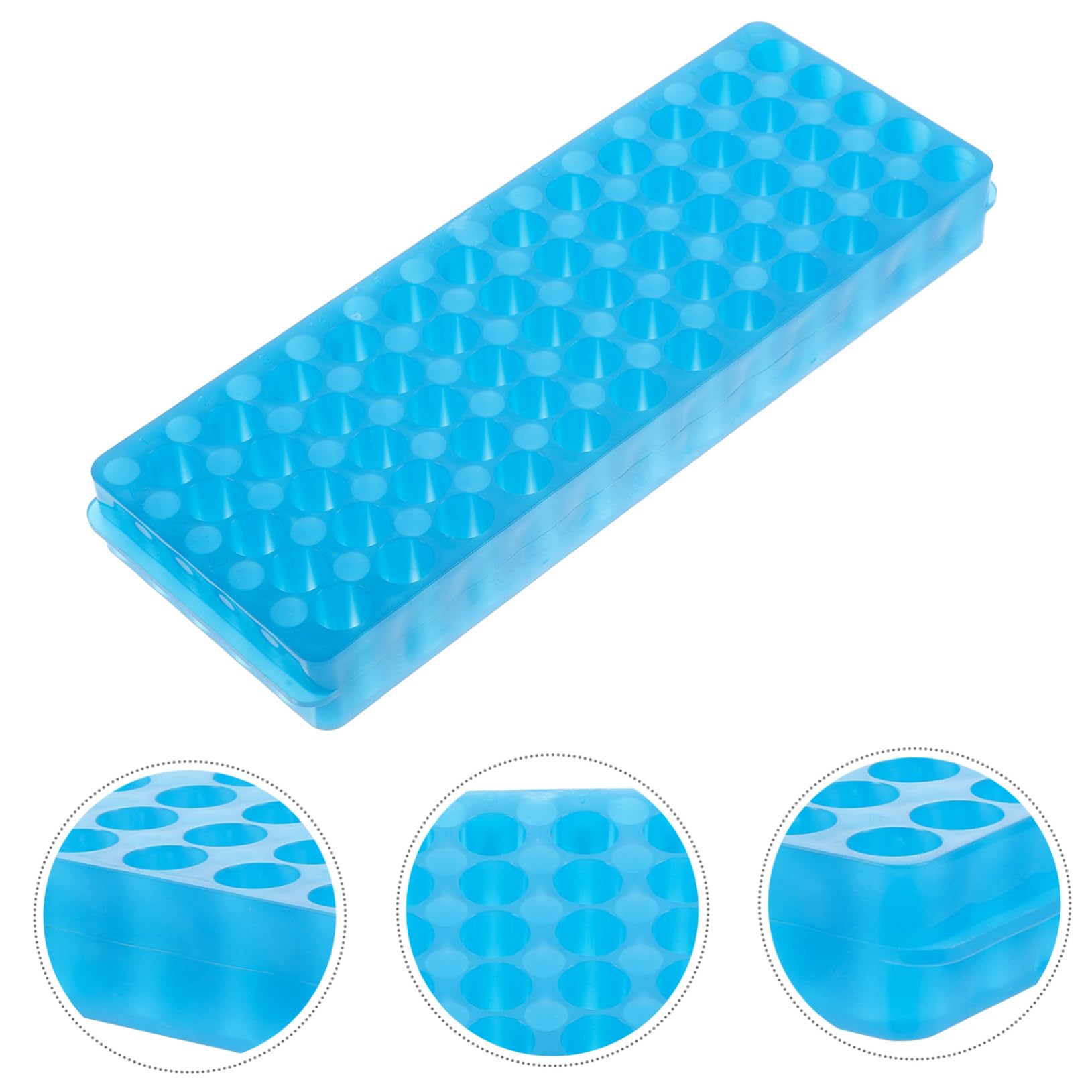 Mobestech 2 Stück Reagenzglasgestell Labor 60 Löcher Zentrifugenröhrchenhalter aus Robustem Material Wiederverwendbar für 0,5 Ml bis 2 Ml Röhrchen Praktischer Organizer für Proben und Laborgebrauch