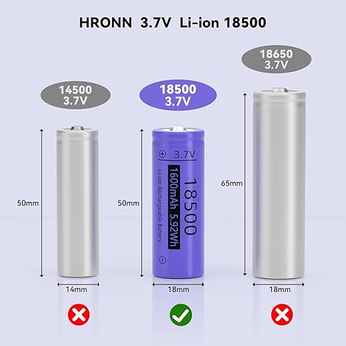 Miniatura 2 de 18500 1600mAh 3.7V baterías recargables de iones de litio, batería recargable solar para luces de jardín al aire libre (4 unidades)