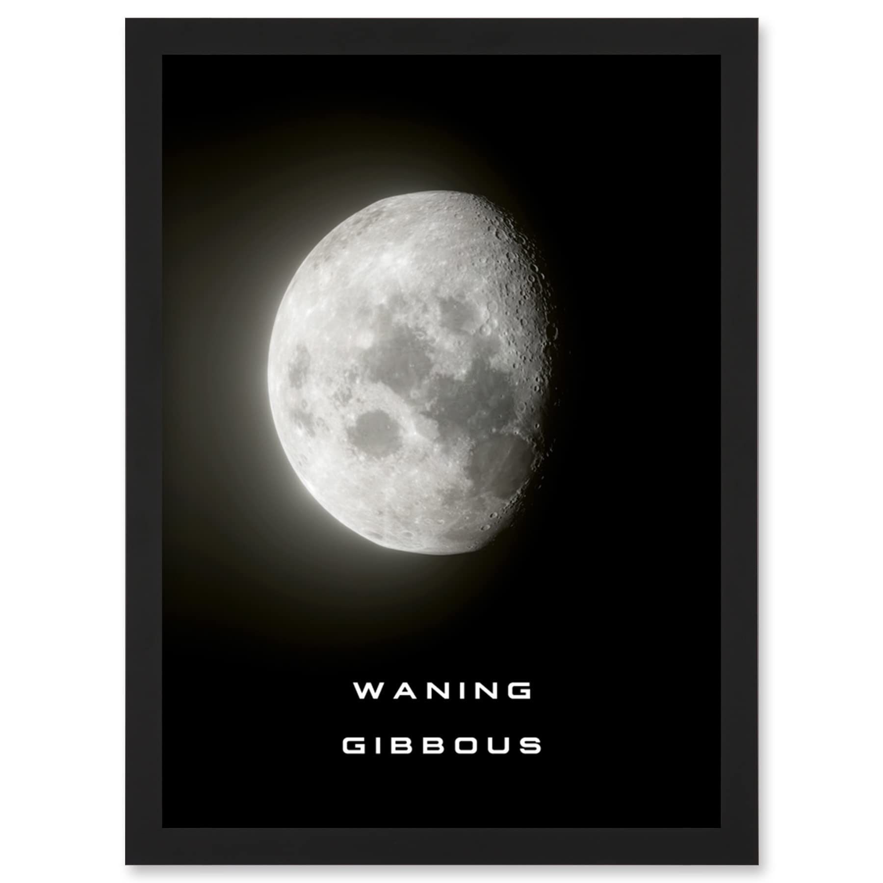 Artery8 Phases Of The Moon Astronomy Waning Gibbous Lunar Space Poster Wall Art PrintA4 Size from B&Q