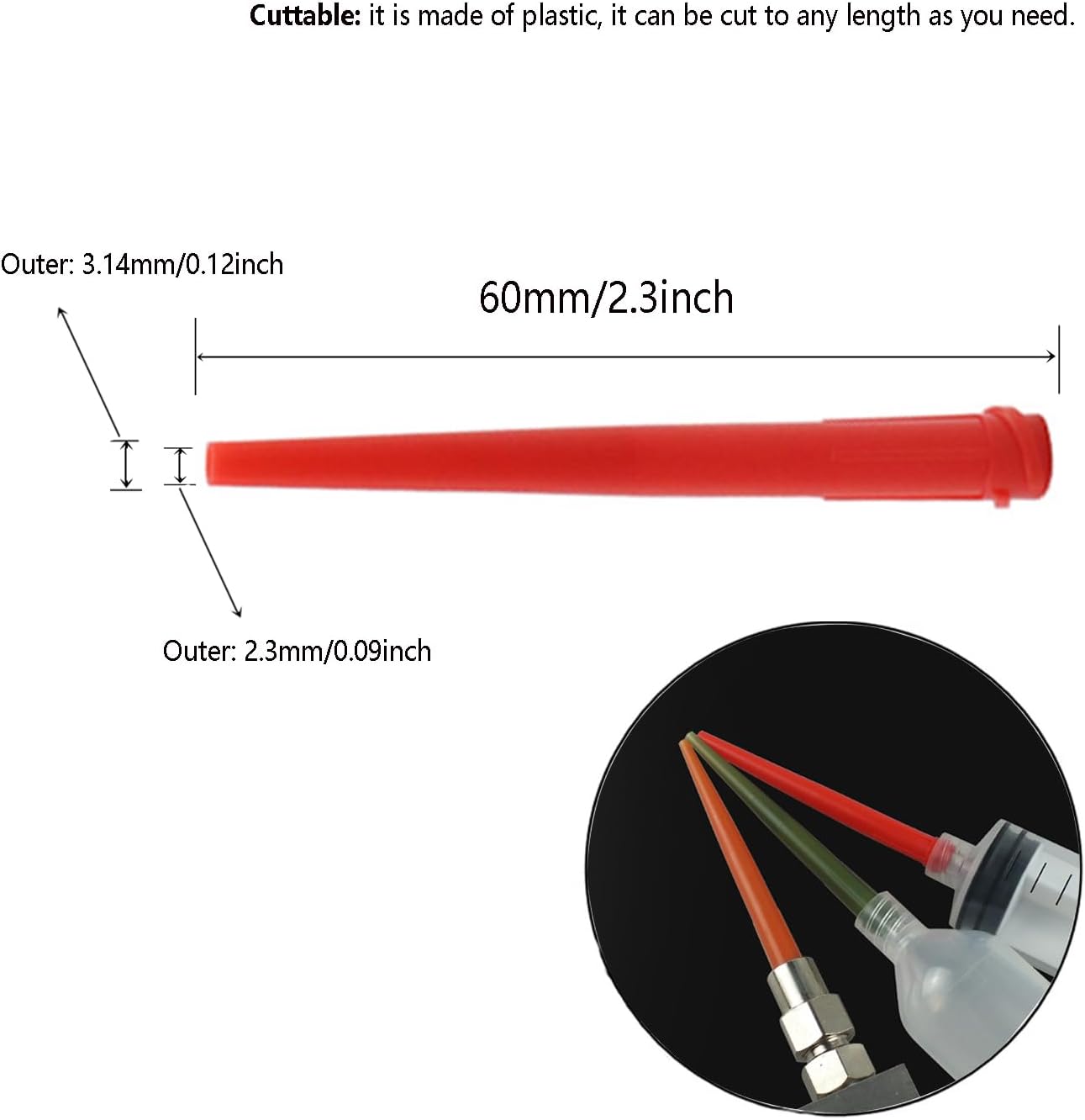 5Pcs Drench Gun Feeding Syringe, Small Animal Pet Livestock Drench Syringe with 5Pcs Screw In Drench Nozzle for Liquid Measuring Watering Refilling Feeding (100ML)