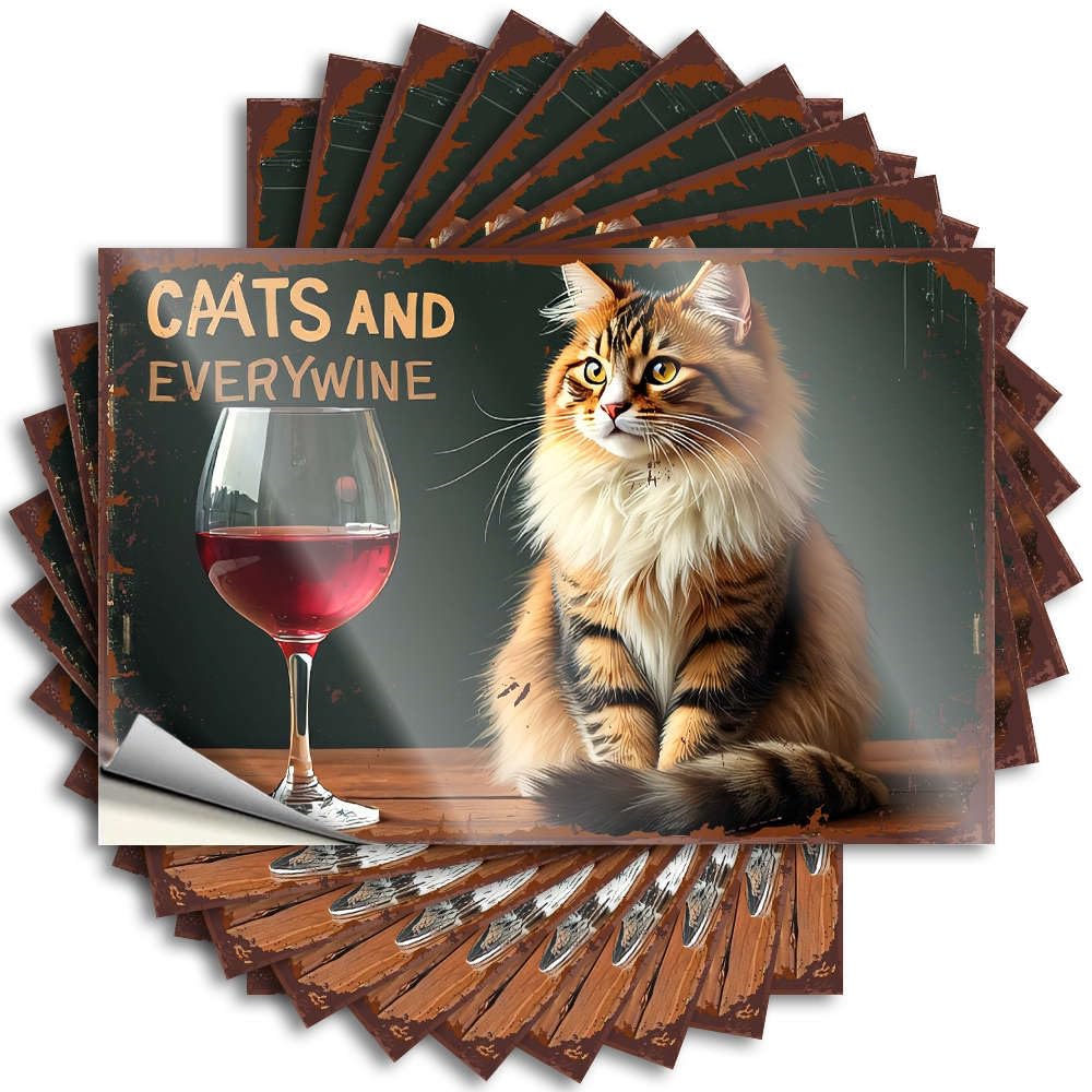 Bar Stuff, Decals Funny Bumper Quote Stickers, Core No Residue Decals for Luggage | Teen Party Favor Custom Cats and Every Wine(12X18CM)