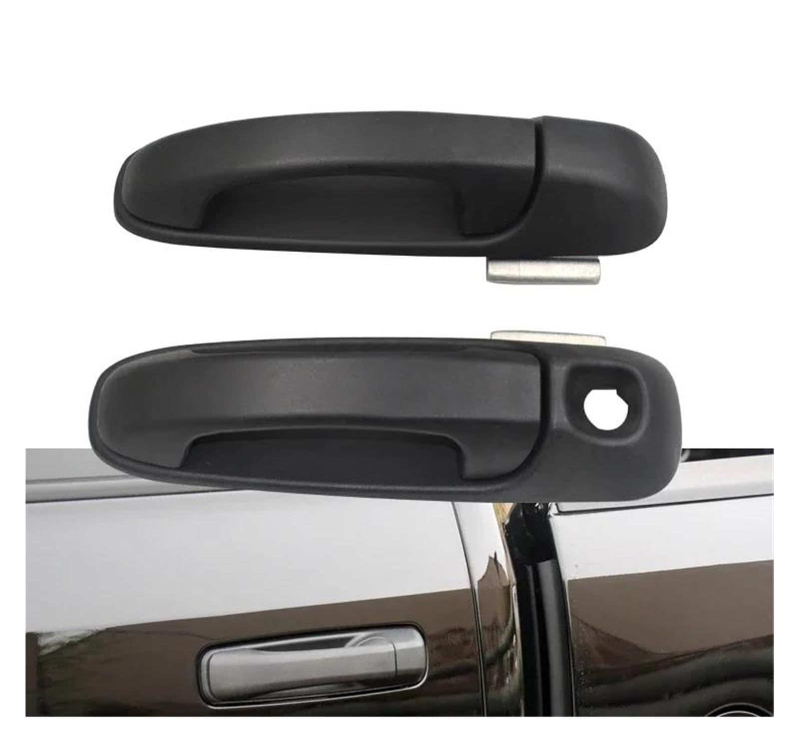EVEKHAHHRB Exterior Door Handle 1PCS for Dodge for Dakota for Durango for Ram 1500 2500 3500 4500 5500 2005-2011 Exterior Door Handle Outer Door Front Rear Outer Door Handle(Front L(no Key Hole))