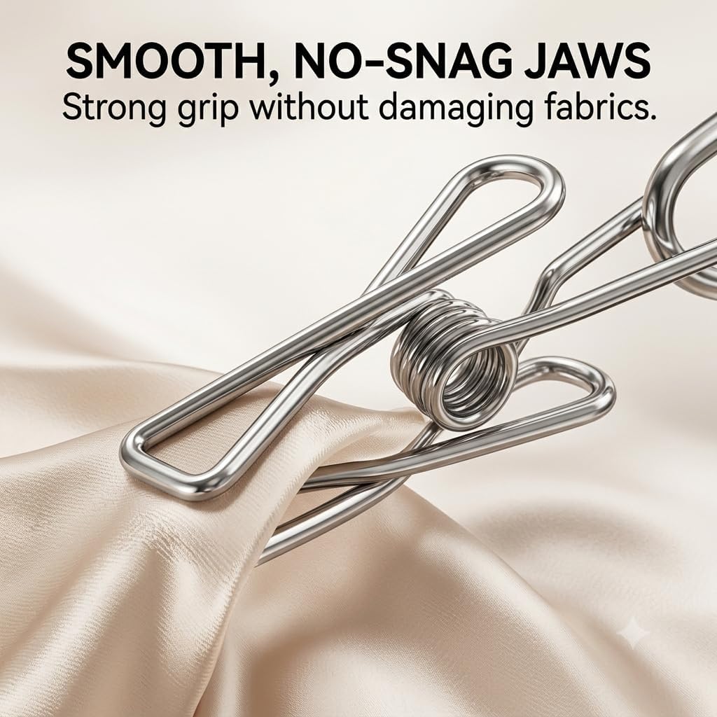 Sock Drying Rack with 10 Clips Stainless Steel Laundry Hanger