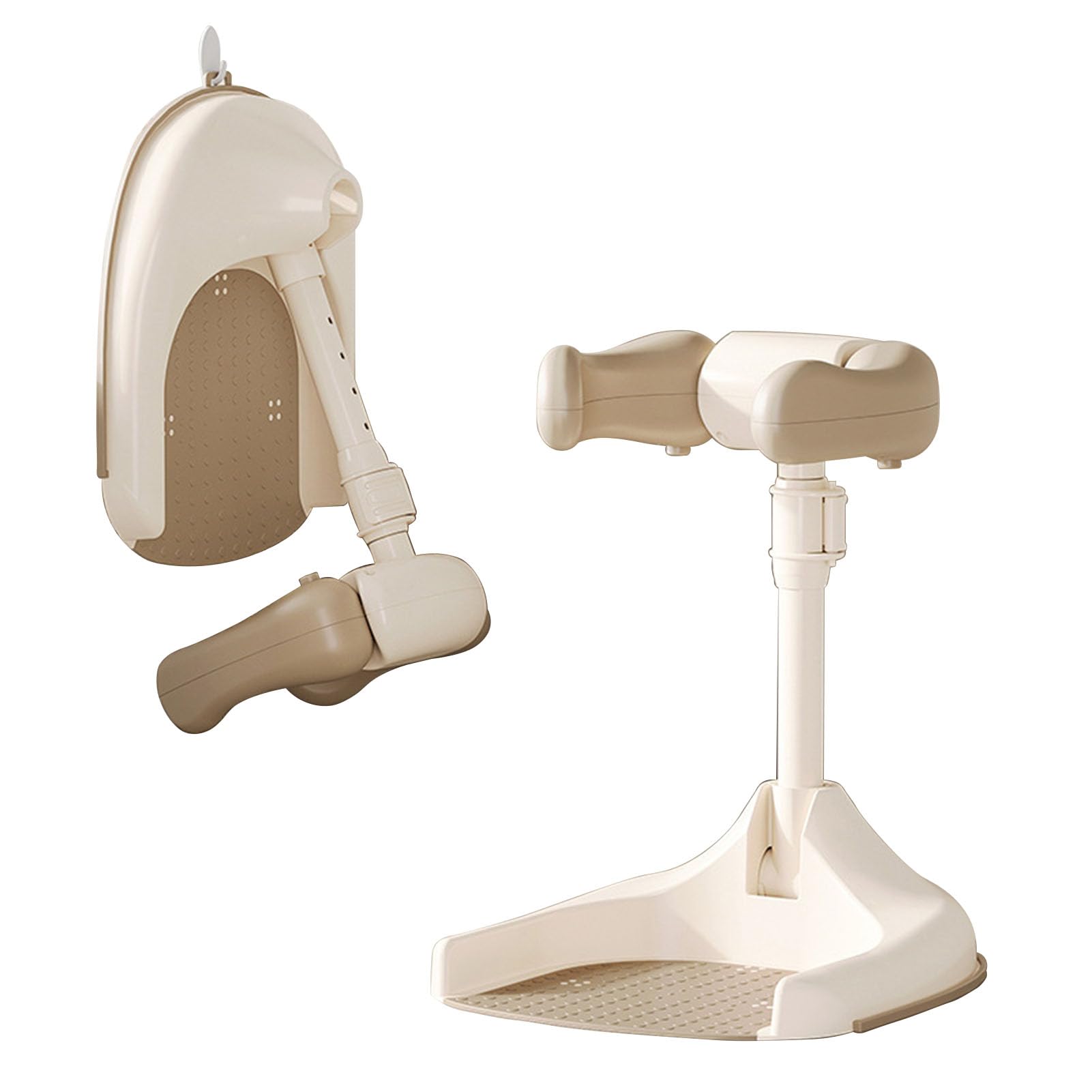 Soporte De BañEra para Bebé Altura Ajustable De Soporte De Baby Shower con Base Antideslizante para Bebé Desde hasta NiñO PequeñO 6-36 Meses BañArse Y Cambiar PañAles Khaki 33.5x39x54cm