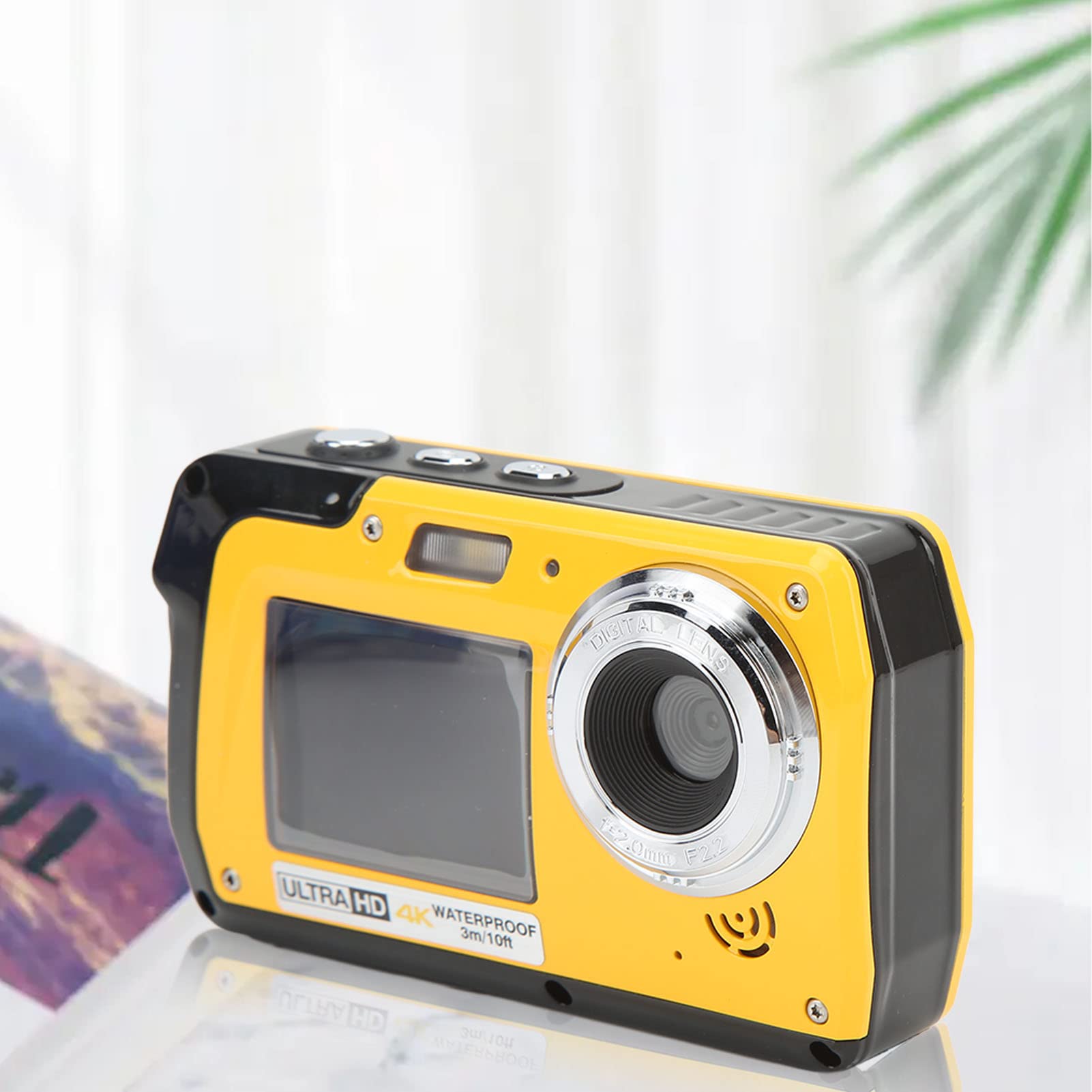 Annadue Fotocamera Subacquea Fotocamera Subacquea, 4K 56MP HD Dual Screen Fotocamera Digitale Subacquea 10FT, Videocamera Subacquea con Zoom Digitale 18X per Lo Snorkeling