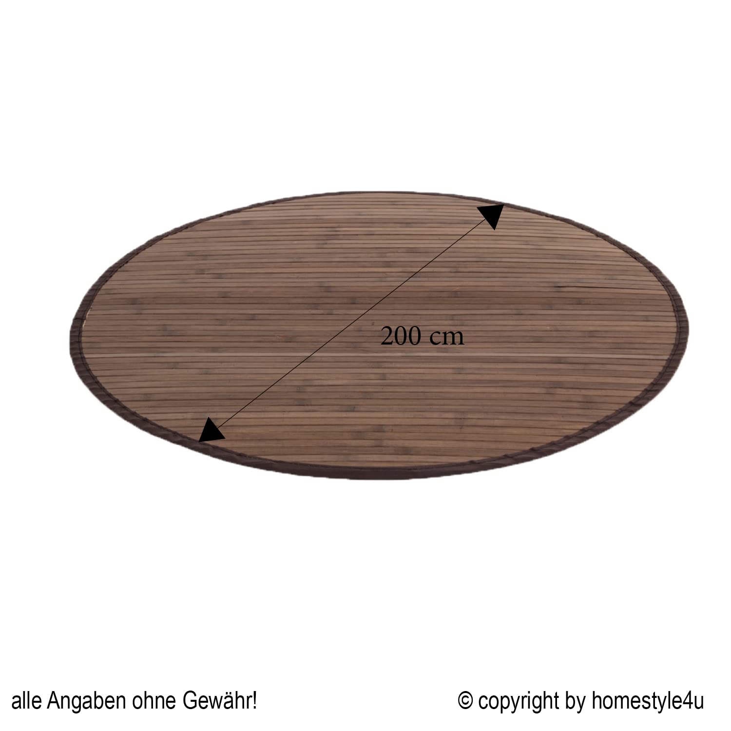 Homestyle4u Tapis en Bambou Rond foncé, Marron, Simple