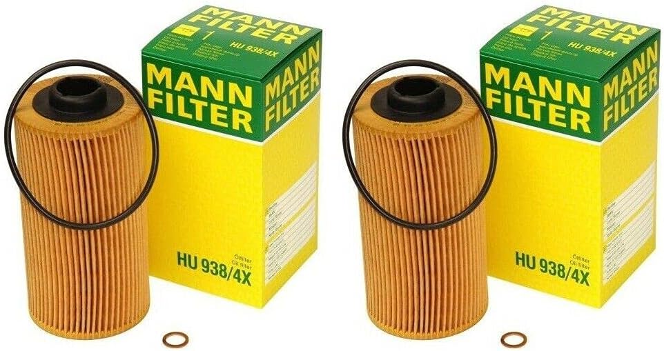 Pair Set of 2 Engine Oil Filters Kit w/O-Rings For BMW E31 E32 E34 E38 E39